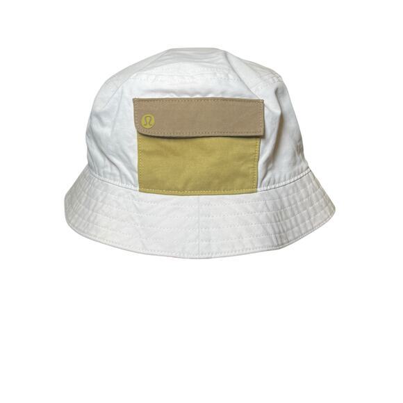 EUC Lululemon Medium Large On My Level Bucket Hat Pocket Cloche White & Gold - Picture 11 of 14